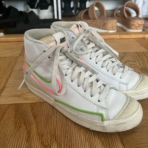 Nike High Top Low Platform Multicolor Neon White Shoe